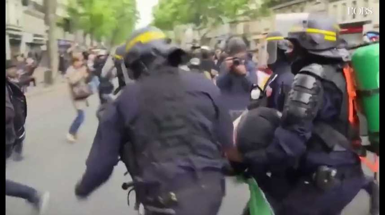 Heurts lors de la manifestation "Front social" à Paris après l'élection de Macron