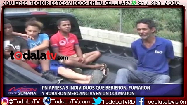 PN apresa 5 individuos que bebieron, fumaron y robaron mercancías en un colmando-CDN-Video