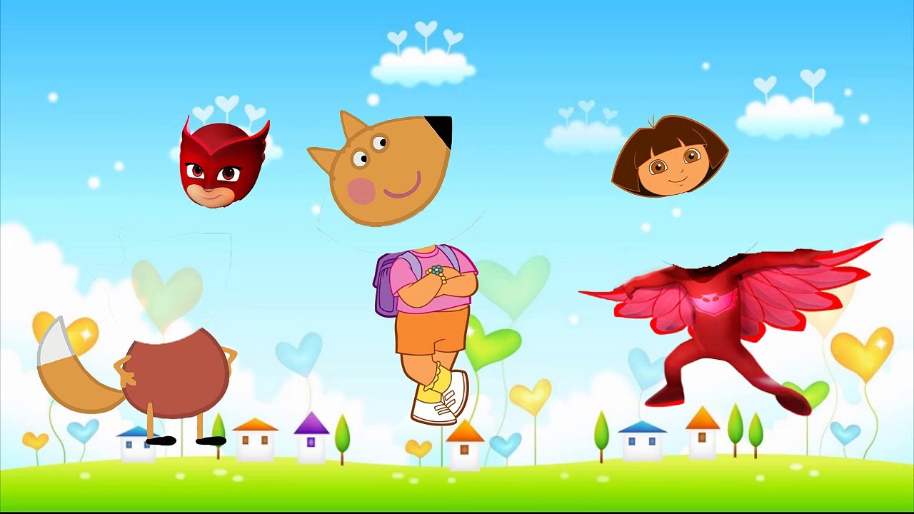 Heads Speaning Freddy Peppa Pig- Baby Crying - Dora - PJ Masks Cat Boy - Animation For Childrens