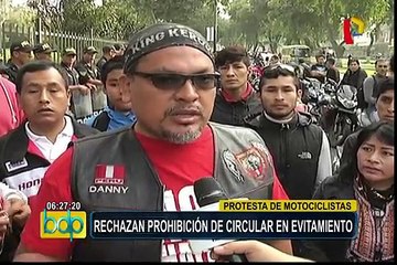 Motociclistas protestan por prohibición de circular por la Vía de Evitamiento