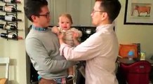 A child is confused between his father and the brothers of his twin father
