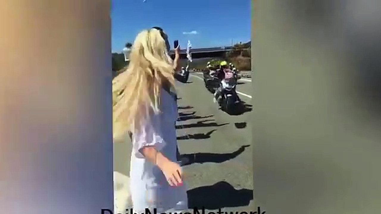 Playboy model INCHES away from causing Giro d'Italia crash