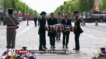 Emmanuel Macron et François Hollande côté à côte pour la cérémonie du 8-Mai