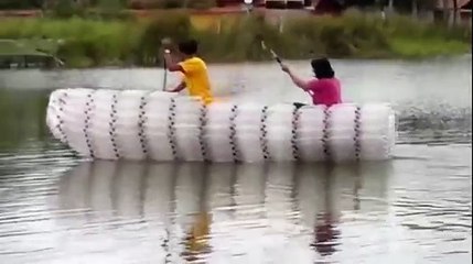 DIY Boat Made From Plastic Bottles