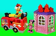 Mickey Mouse Clubhouse Save the Day Fire Truck with Minnie Mouse House Having Play Doh Fire