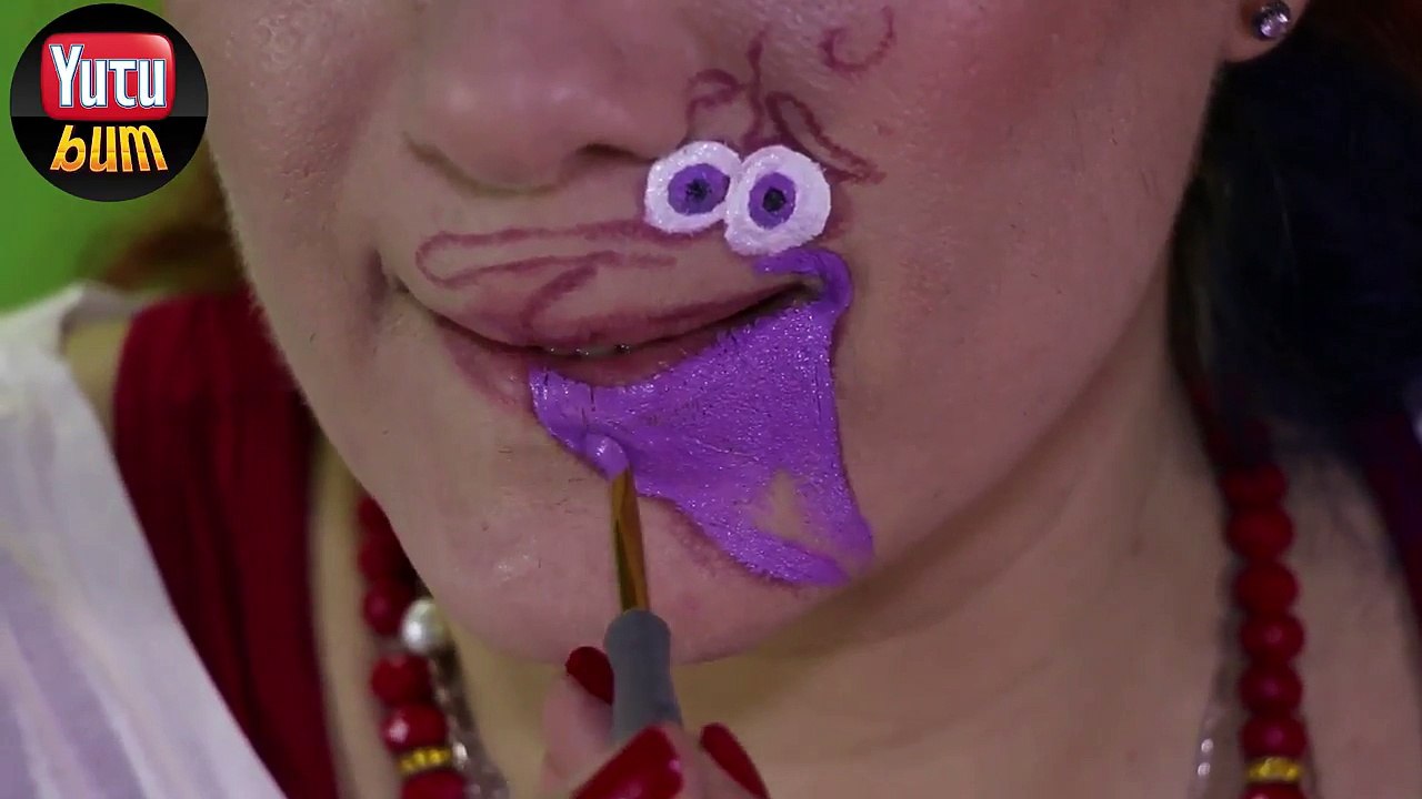 Ters Yüz Korku Makyajı | Dudak Sanatı | Yutubum