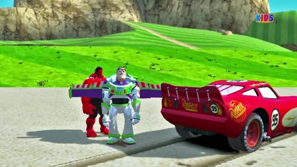 Disney Cars Lightning McQueen Toy Story Buzz Lightyear And Red Hulk Nursery Rhymes For Children