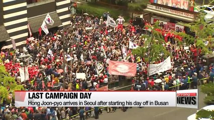 Korea's presidential hopefuls' last day of campaign