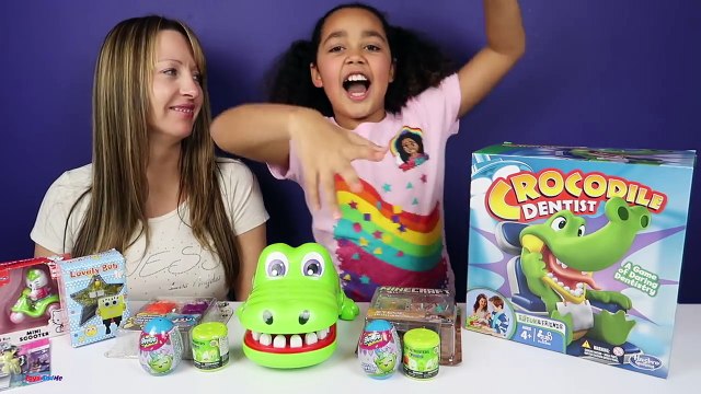 Crocodile Dentist Toy Challenge Game Shopkins Surprise Eggs Spongebob Bubble Gum Gumballs