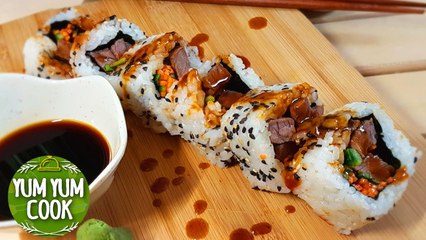 How to Make Beef Sushi Roll | Beef Teriyaki