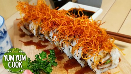 Deep Fried Carrot Sushi Roll | Pork Cutlet Sushi Roll