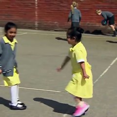 7-year-old Anu shows Birmingham school friends her new sports blade. Super cute.