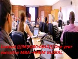 Contact {[{9690900054}]} One year executive MBA –MIBM GLOBAL