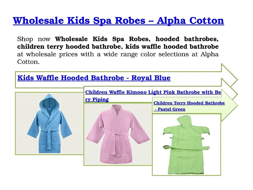 Wholesale kids spa robes – Alpha Cotton
