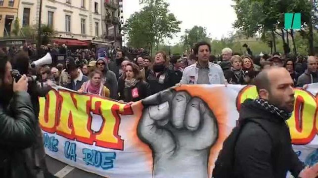 À Paris, première manifestation contre Emmanuel Macron après la présidentielle