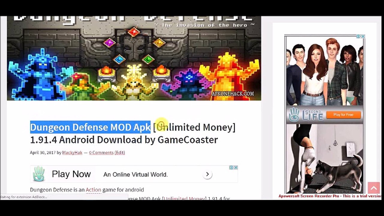 Dungeon Defense MOD Apk [Unlimited Money] Latest Version