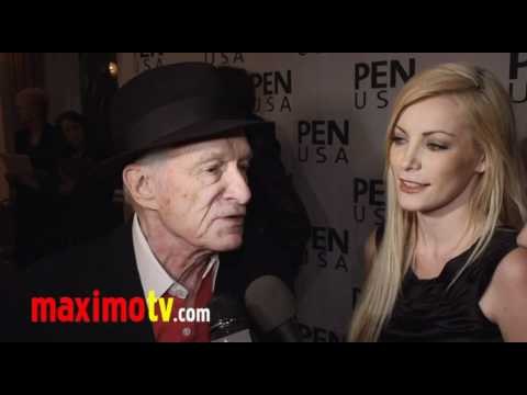 HUGH HEFNER with Anna Sophia Berglund and Crystal Harris PEN USA