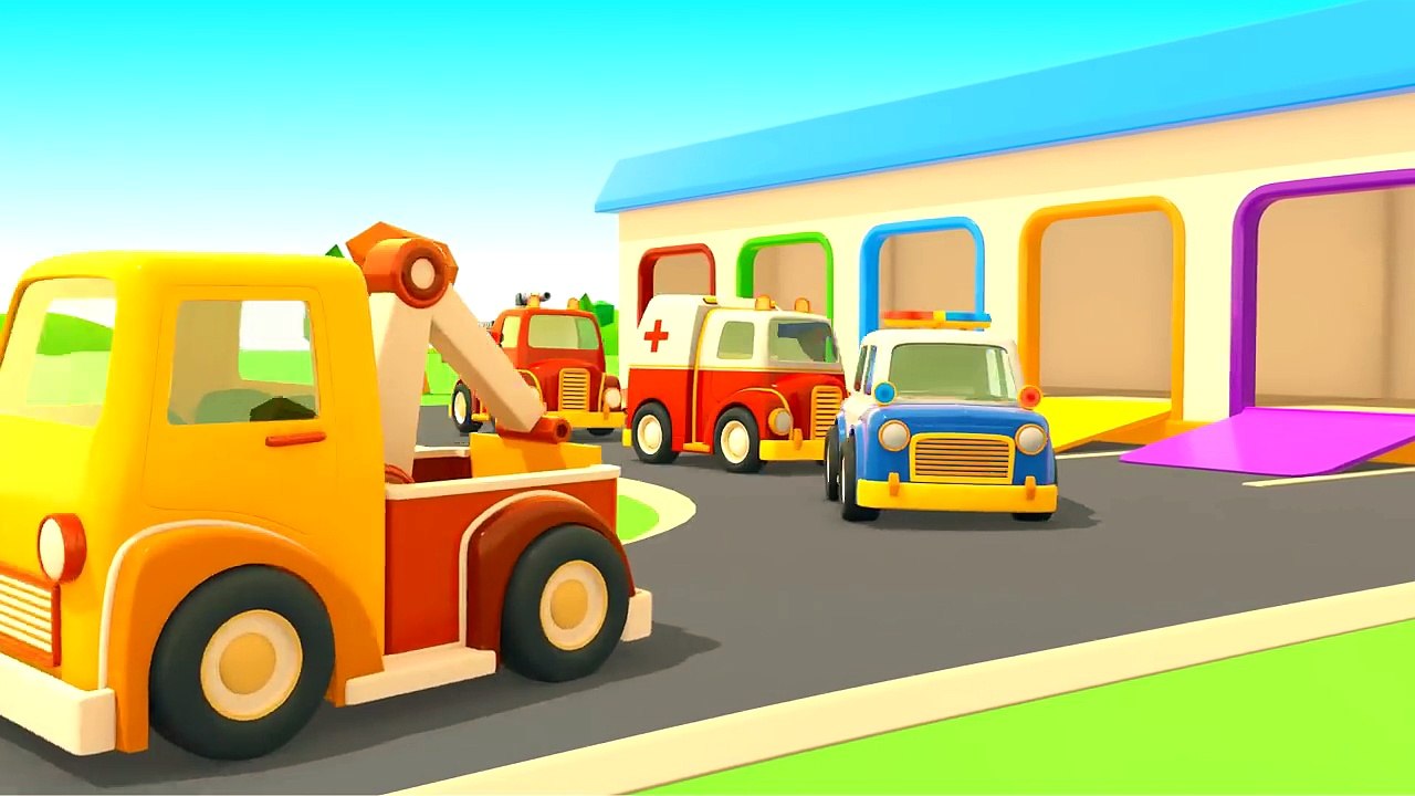 Eğitici Çizgi film Türkçe izle! Acil durum araçları. 3. Bölüm. Oyuncak araba yarışı - YouTube
