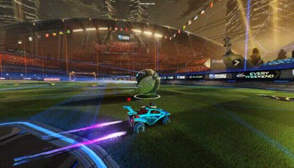 Rocket League: Aerial fake to dribble goal