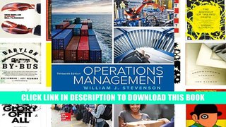 [Epub] Full Download Operations Management (Irwin Operations/Decision Sciences) Read Online