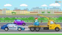 Emergency Cars For Kids In Action Police Car Fire Truck & Tow Truck w Racing Cars Accident in City