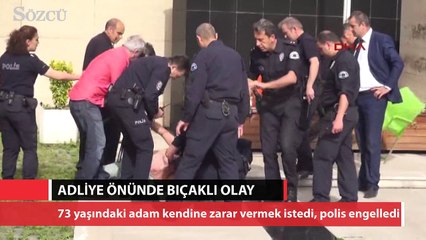 Bursa adliyesi önünde bıçaklı şovu polis önledi
