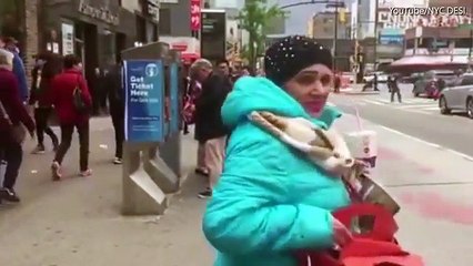 man totally loses it with ATM ticket Machine in New York