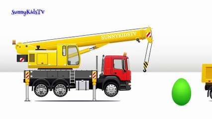 Trucks for kids. Crane Truck. Surprise Eggs. Learn Sweets, Candie