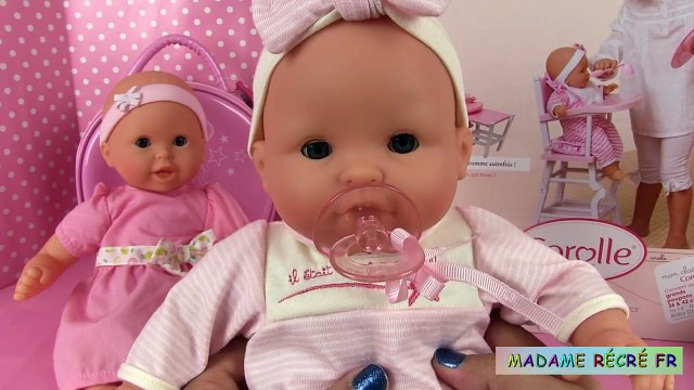 Poupée Corolle Mon Classique Poupon et Chaise Haute Bébé mange sa purée