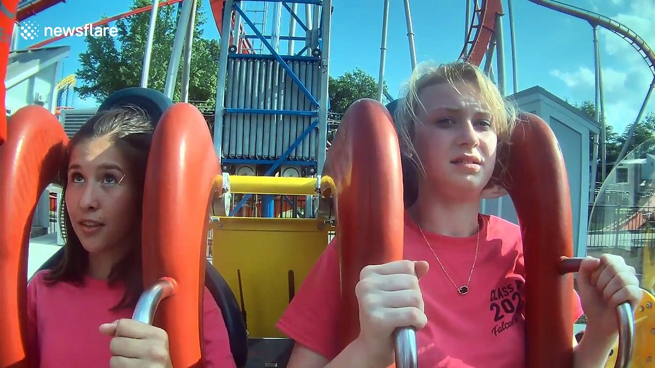 Girl passes out on theme park ride