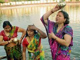 Female Holy bath At Ganga ghat. Ganag River