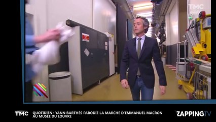 Marche d’Emmanuel Macron au Louvre : Yann Barthès la parodie (vidéo)
