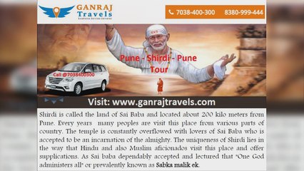 Pune to Shirdi Taxi Service by Ganraj Travels