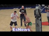 Conor McGregor Working Out For Eddie Alvarez Looking Beast EsNews Boxing