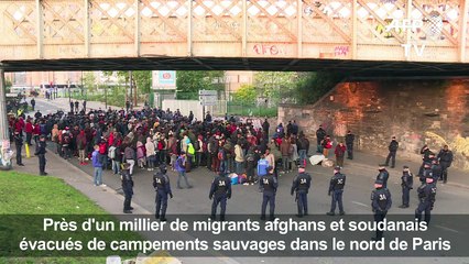 Près d'un millier de migrants évacués du nord de Paris