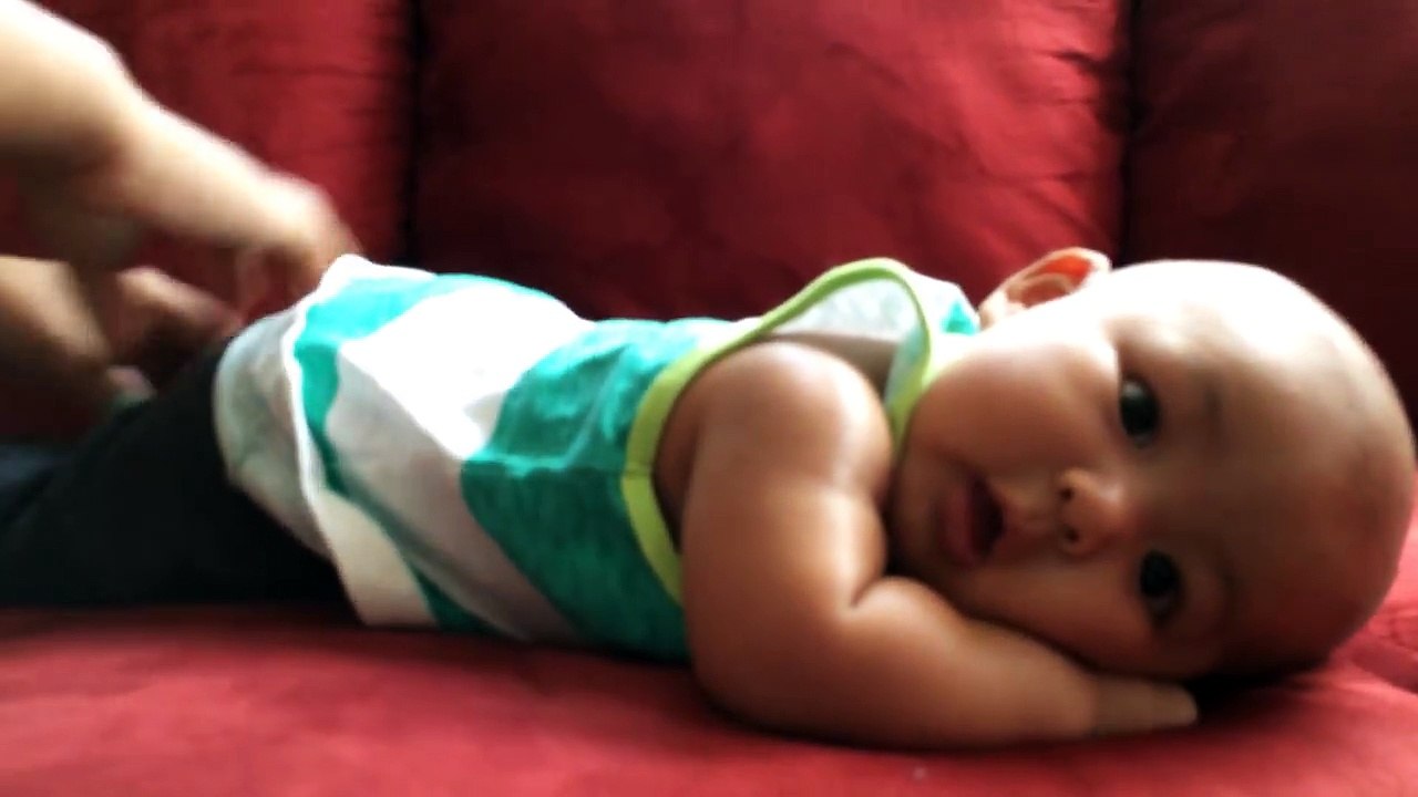Funny baby massage