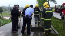 Firefighters rescue pregnant cow trapped in well