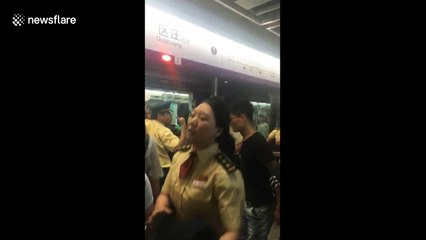 Elderly woman rescued after getting leg stuck between train and platform