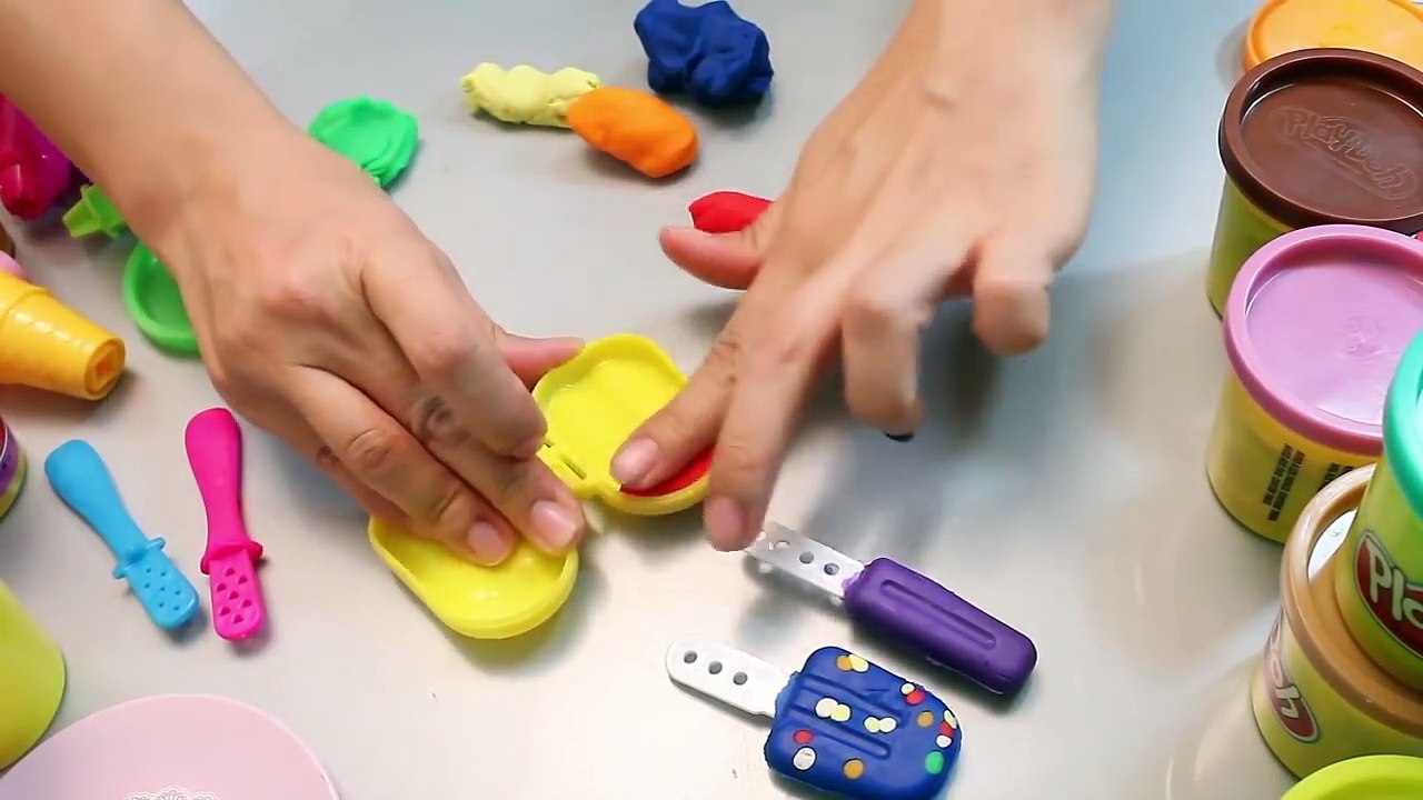 Play Doh Cooking Spaghetti Maker Ice Cream Toy Surprise Eggs Toys_23