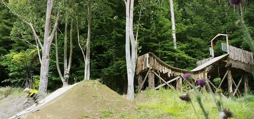 Riding bike at volcano