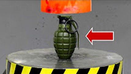 EXPERIMENT Glowing 1000 degree HYDRAULIC PRESS 100 TON vs BOMB (Lighter)