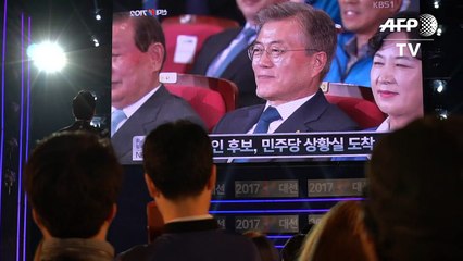 S.Korea: Moon cheered by supporters after exit poll predicts win