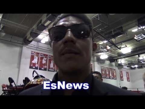 jessie vargas and his coach dewey cooper right after pacquiao fight EsNews Boxing