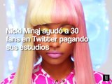Nicki Minaj ayudó a 30 fans en Twitter