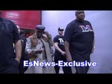 exclusive floyd mayweather arrives at manny pacquiao fight EsNews Boxing