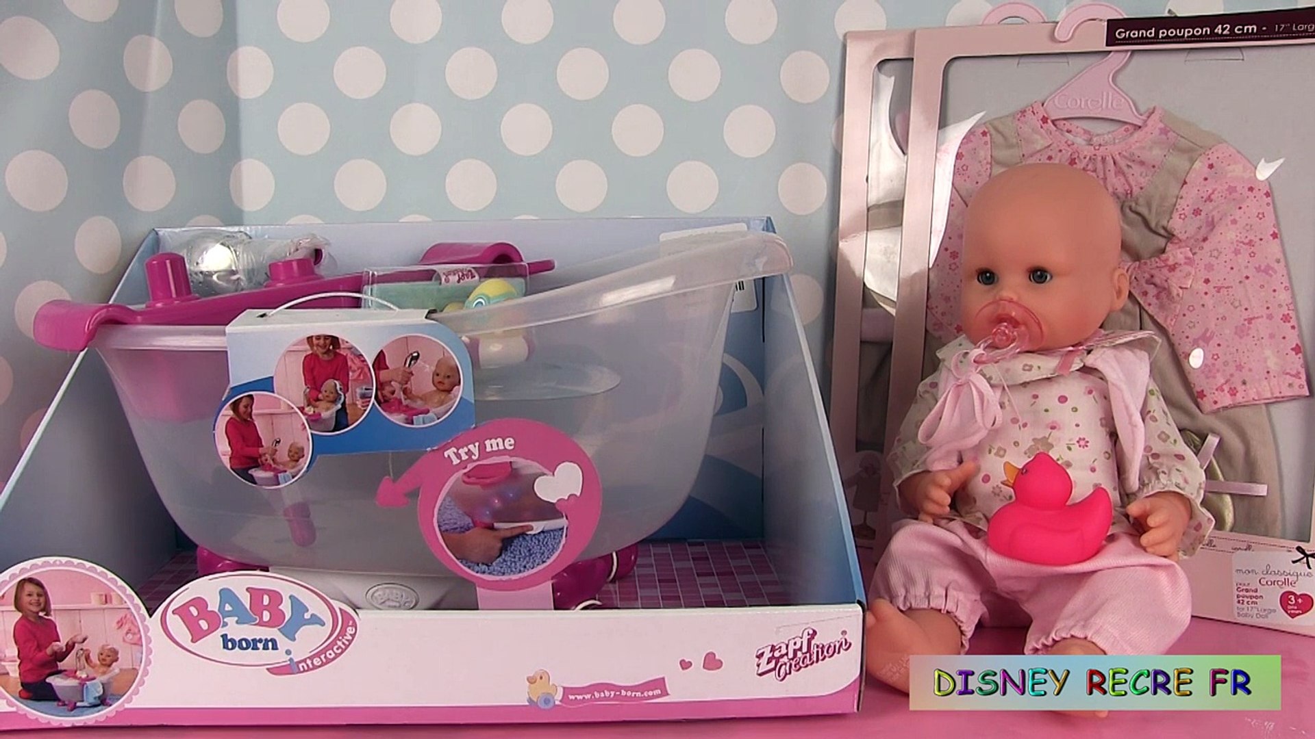 Baby Born Baignoire Interactive Vêtements Poupon Corolle Mon Classique Baby  Doll Bath - video Dailymotion