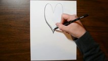 Drawing a Floating, Levitating 3D Heart, Anamorphic Trick Art-bqTZTGa