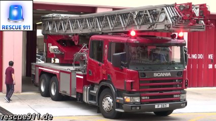 [Hong Kong Fire response]  MP + MRU + TL Mong Kok Fire Station