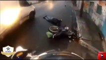 Motorcycle Police clmet cam Brazil   motor accid