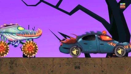 police car vs monster truck _ halloween video for kids _ street vehicles-FX5V8i9ISKM